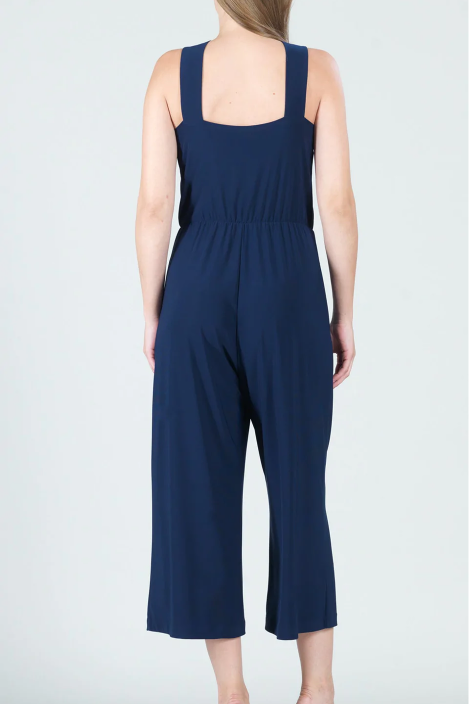 Cross-Front Cropped-Halter Jumpsuit