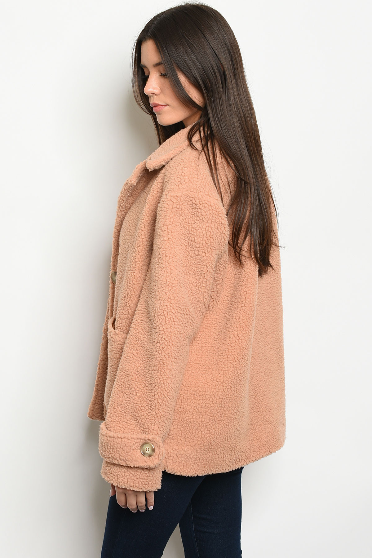 Collar Plush Sweater Coat