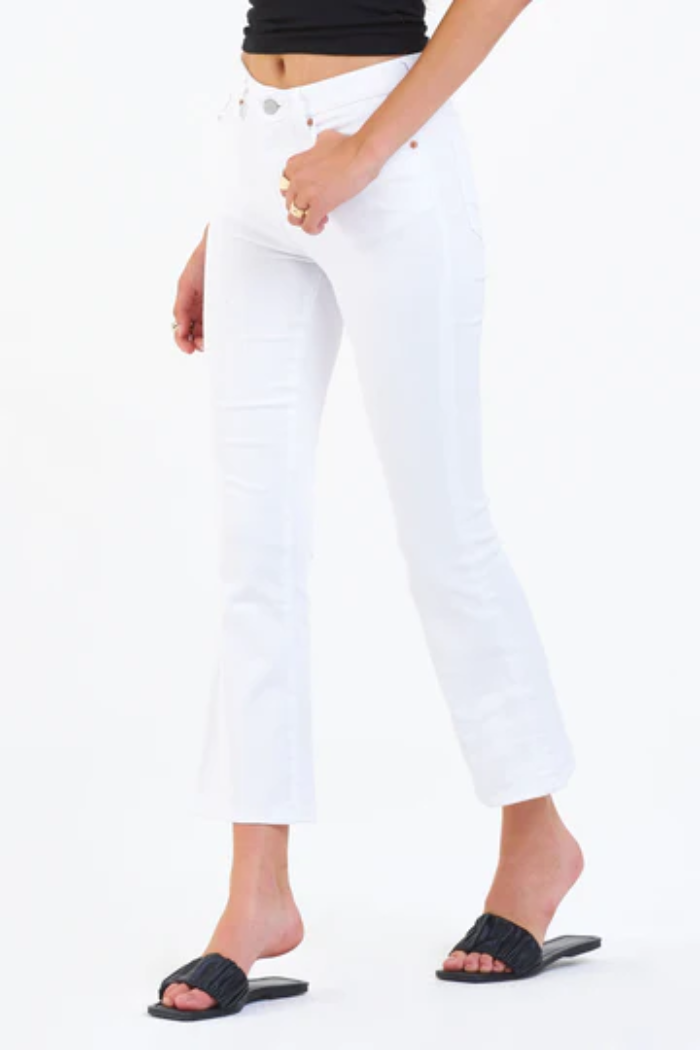 JEANNE SUPER HIGH RISE CROPPED FLARE JEANS OPTIC WHITE