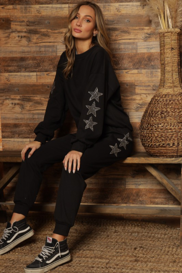 French Terry 3 Stud Star Joggers
