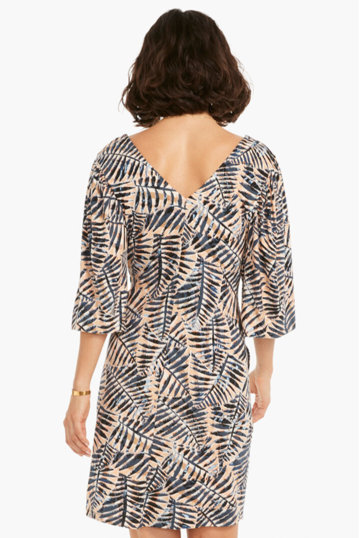 Double V Short Sleeve Jersey Dress