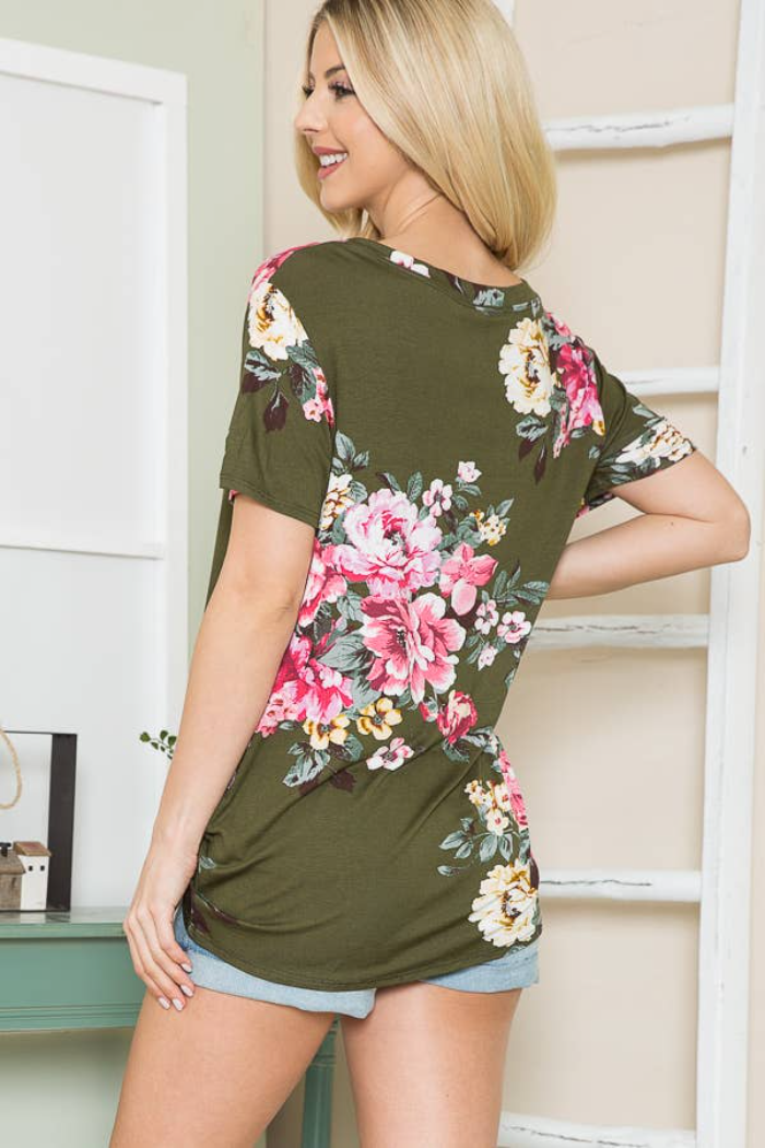 Floral top with knot