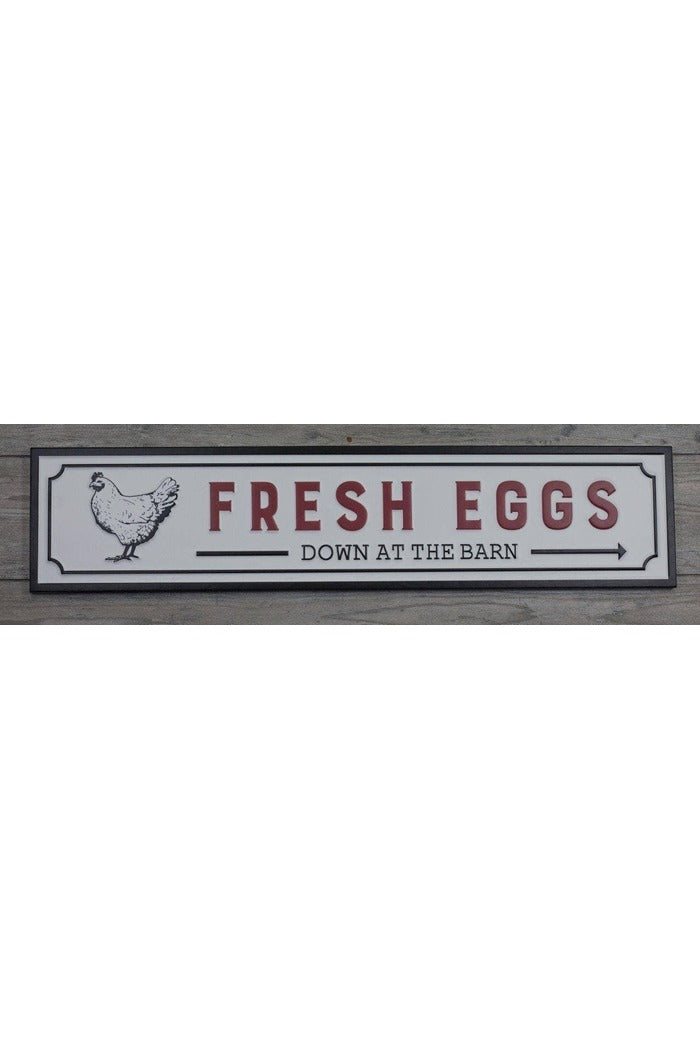 Fresh Eggs Metal Sign