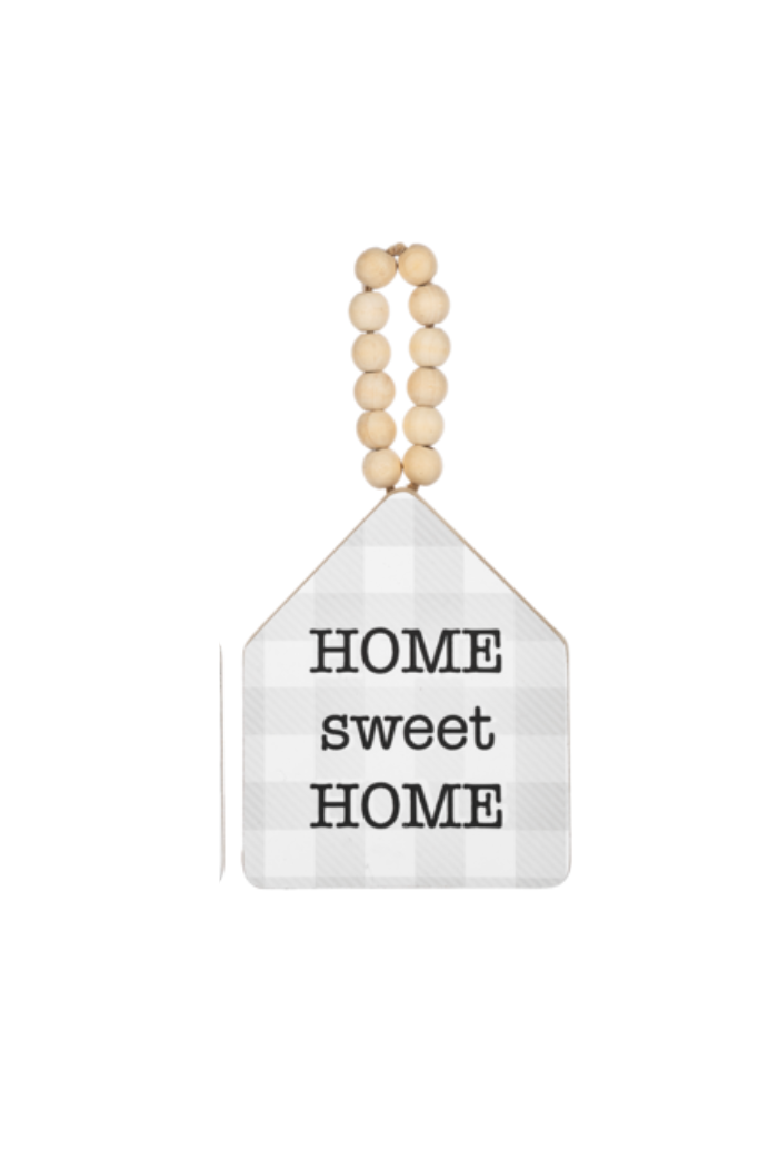 House with Text on Beaded Hanger Ornament