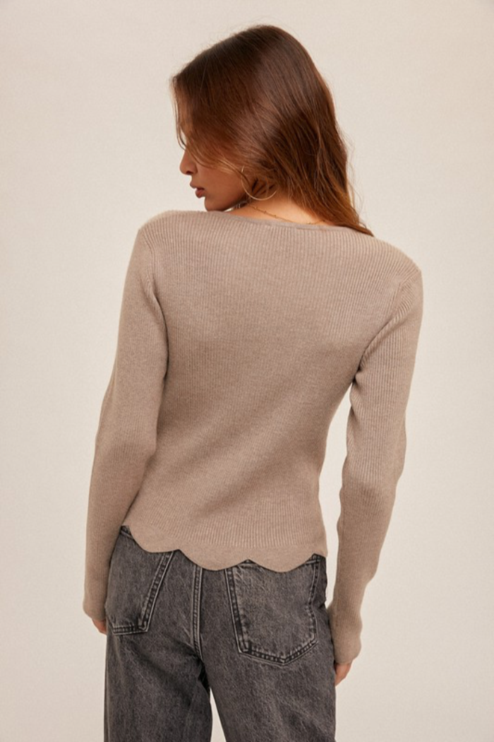 Scallop Hem Sweater