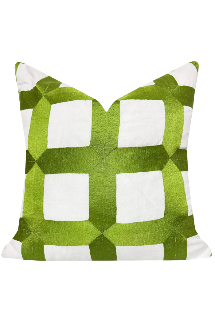 Embroidered Square Lattice 22x22 Pillow
