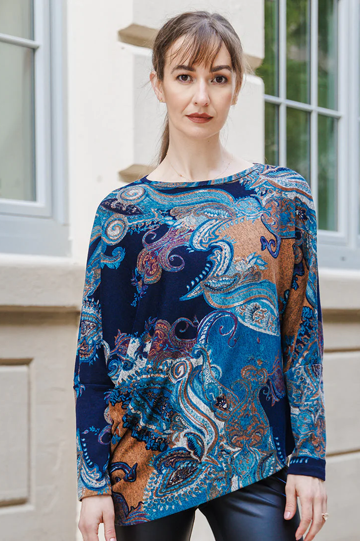 Half&Half Sleeve Sweater Top