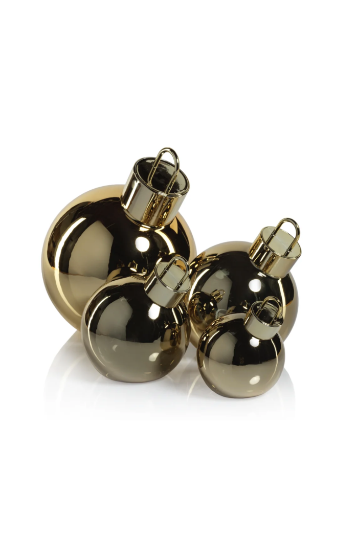 LED Metallic Glass Oversized Ornament Ball - Gold - 5 in