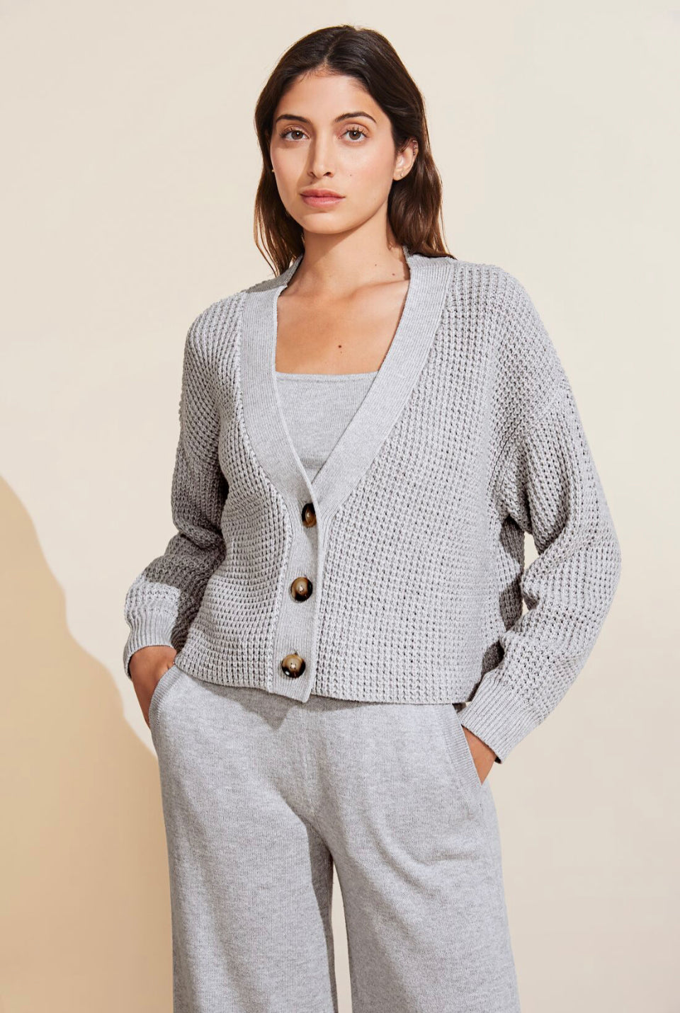 Recycled Sweater 3 Piece Set. Tank, Cardigan, Pant