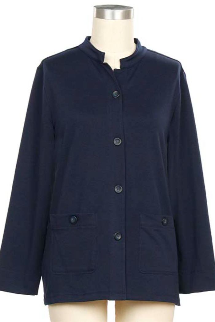 LS Solid Button Front Jacket