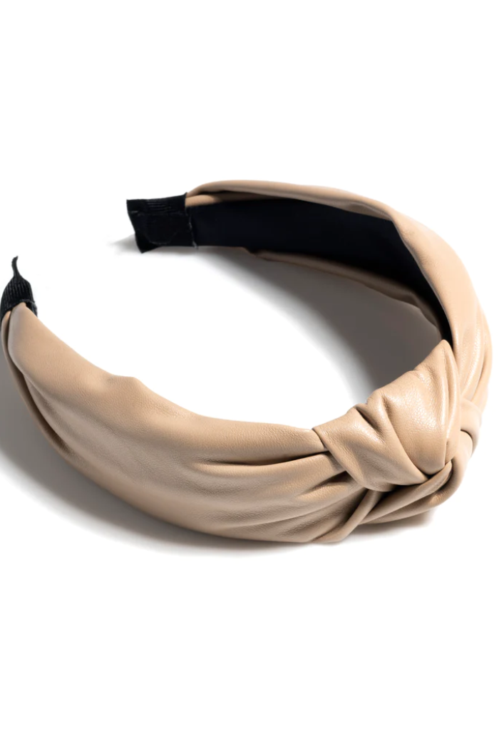 Knotted Faux Leather Headband