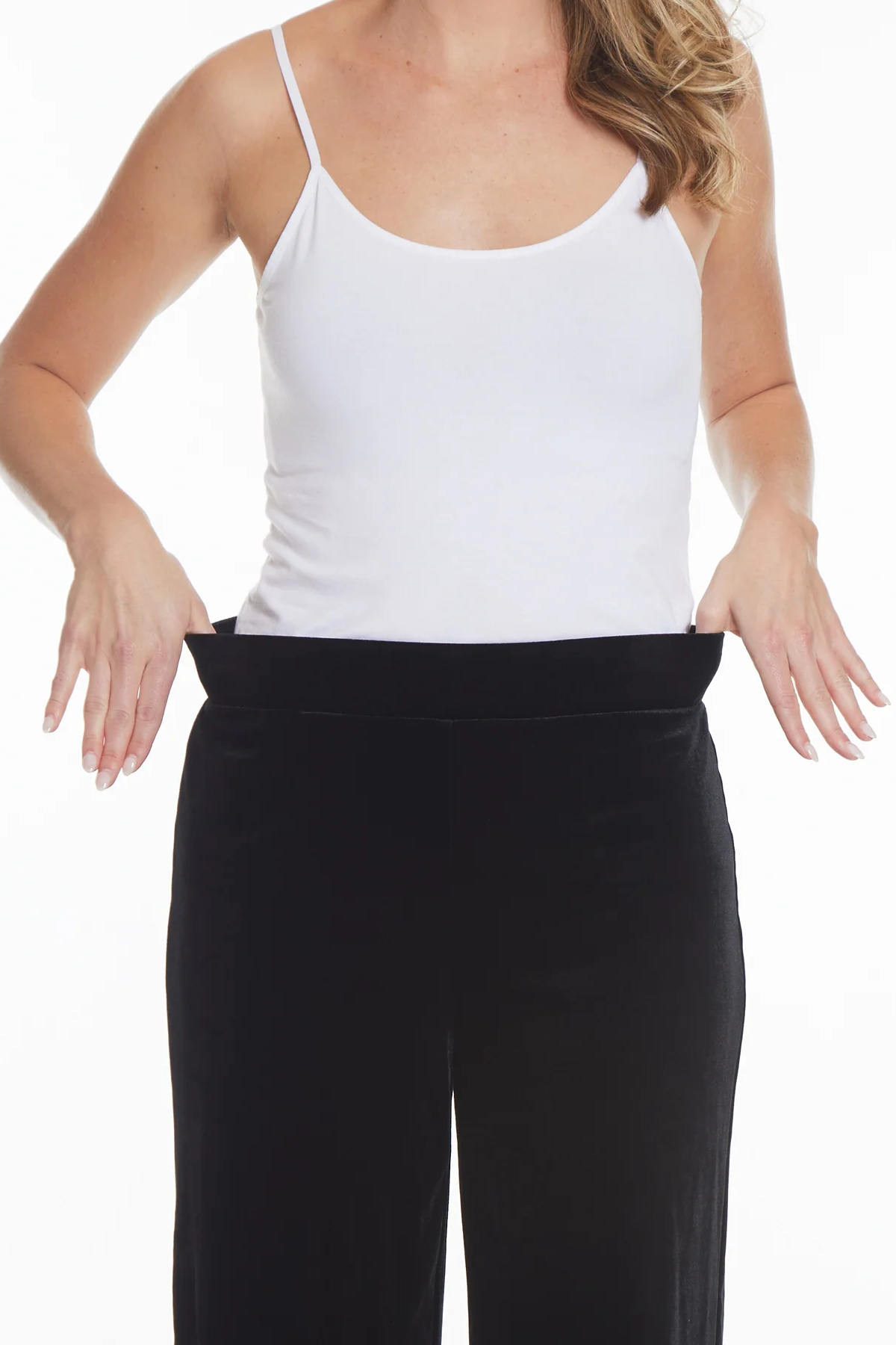PULL-ON WIDE LEG VELVET PANT