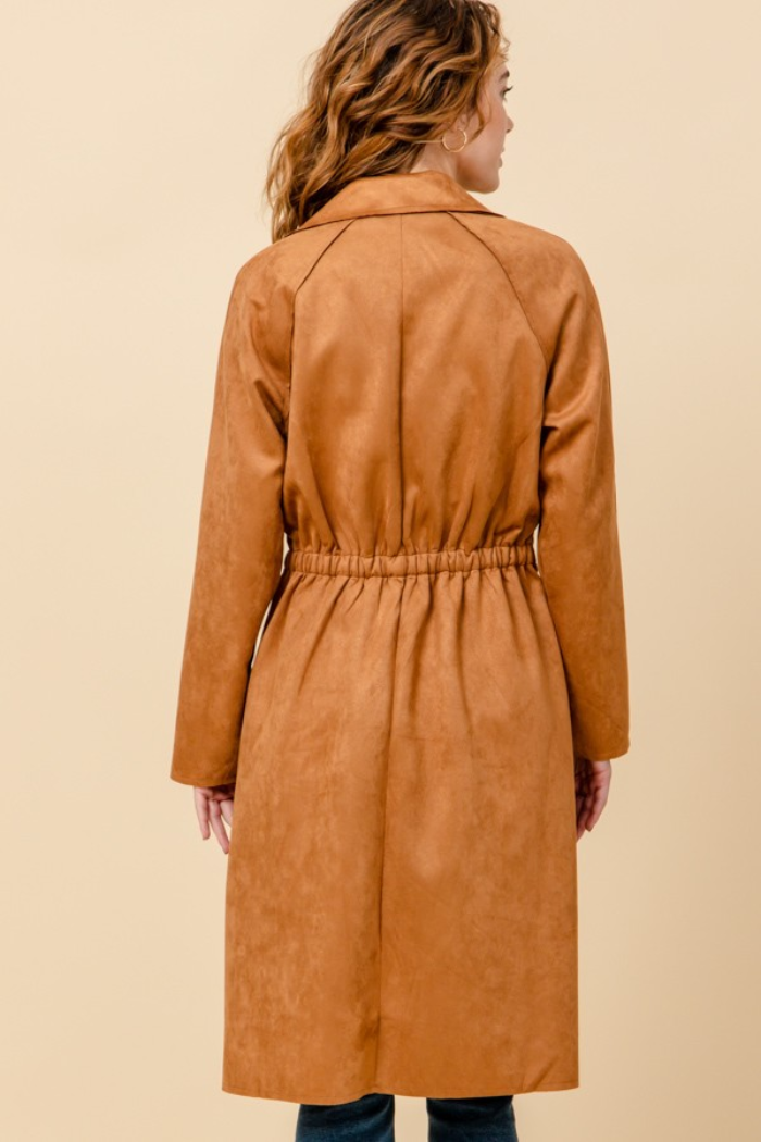 Suede Camel Trench Coat