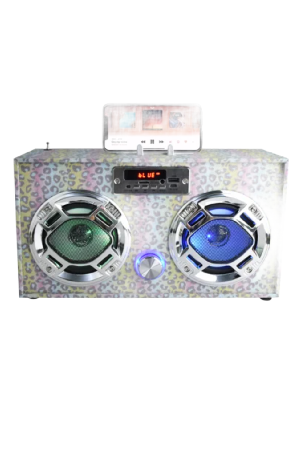 Leopard Glitter Bluetooth Boombox