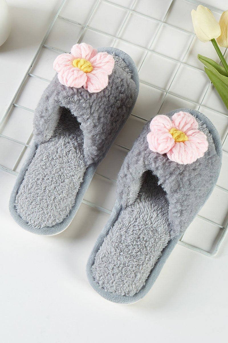 Floral Pom Slippers
