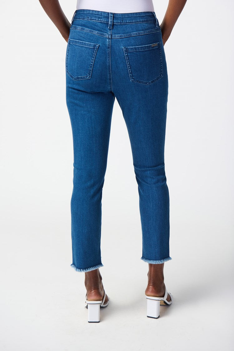 Joseph Ribkoff Slim Crop Jeans with Embellished Hem