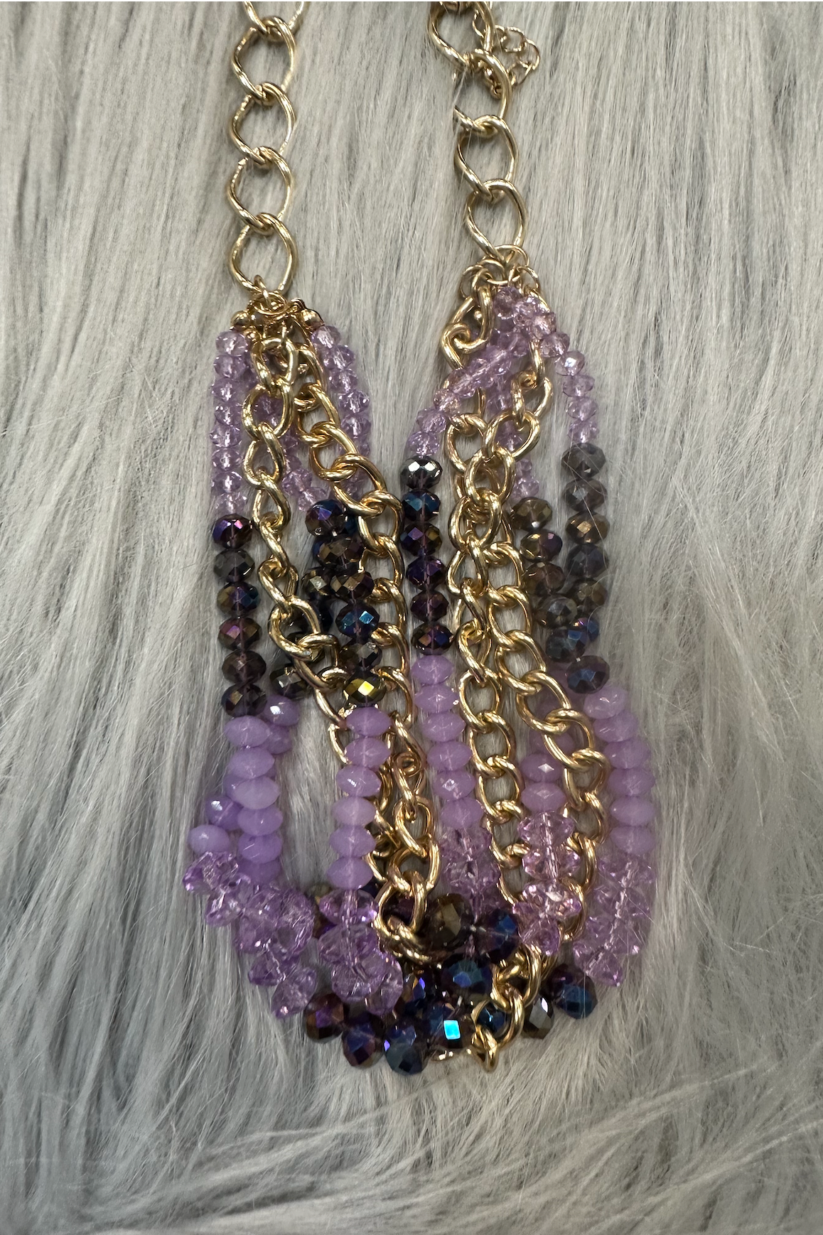 Purple & Gold Statement Neck