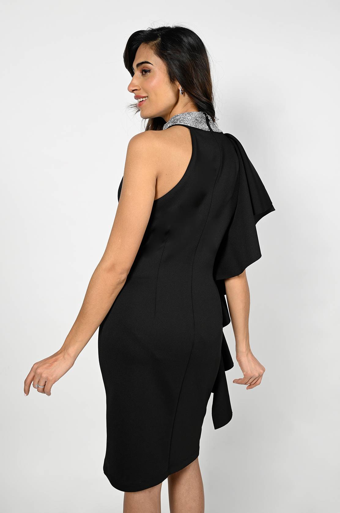 Rhinestone Neck Dress