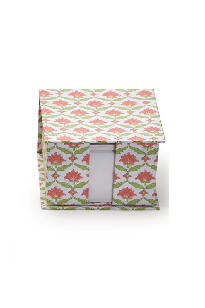 FLORAL NOTE PAPER CADDY W/PENCIL