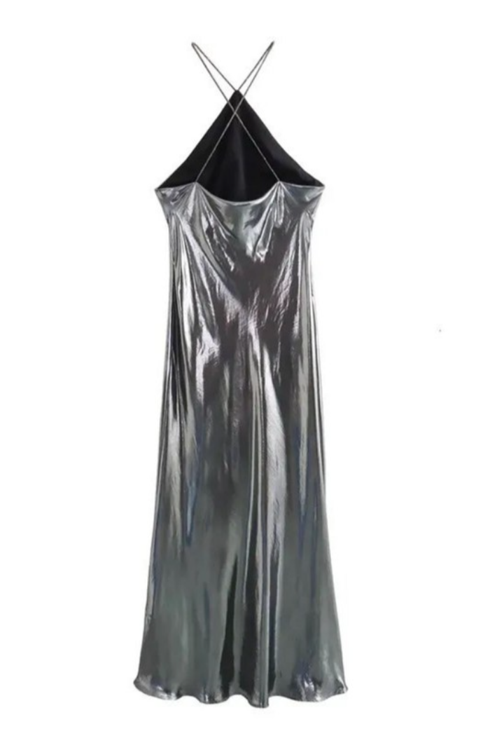 Halter Open Back Maxi Dress