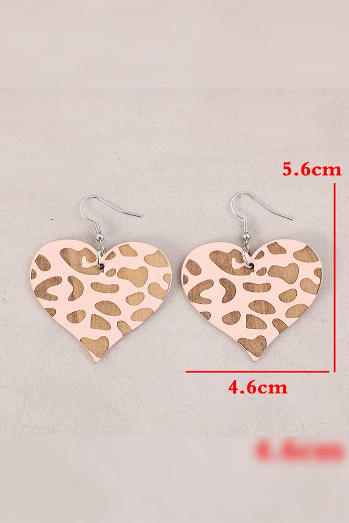 Heart Shaped Wooden Earrings