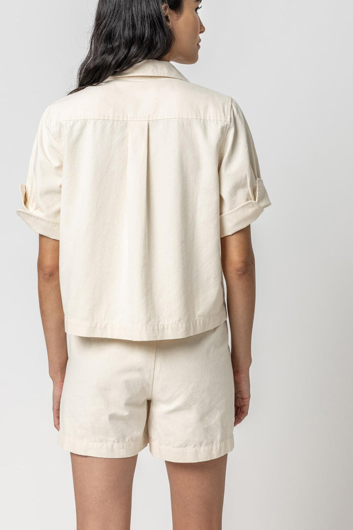 Cuff Sleeve Shirt Jacket