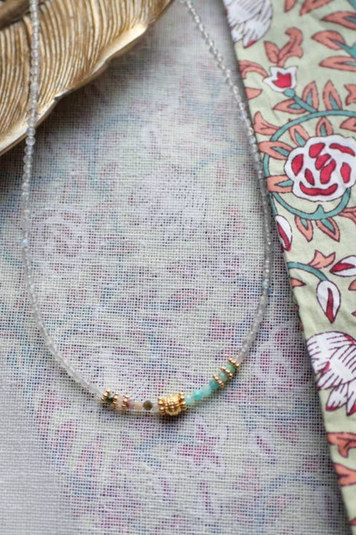 Jharna Necklace Labradorite and Amazonite