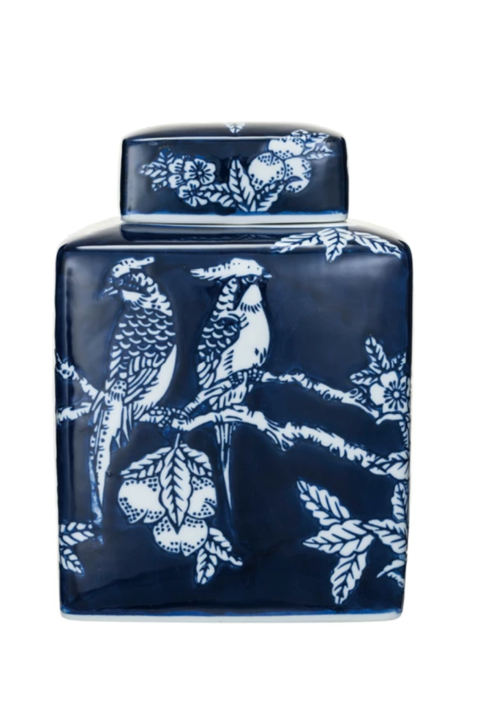 HAND PAINTED CERAMIC GINGER JAR