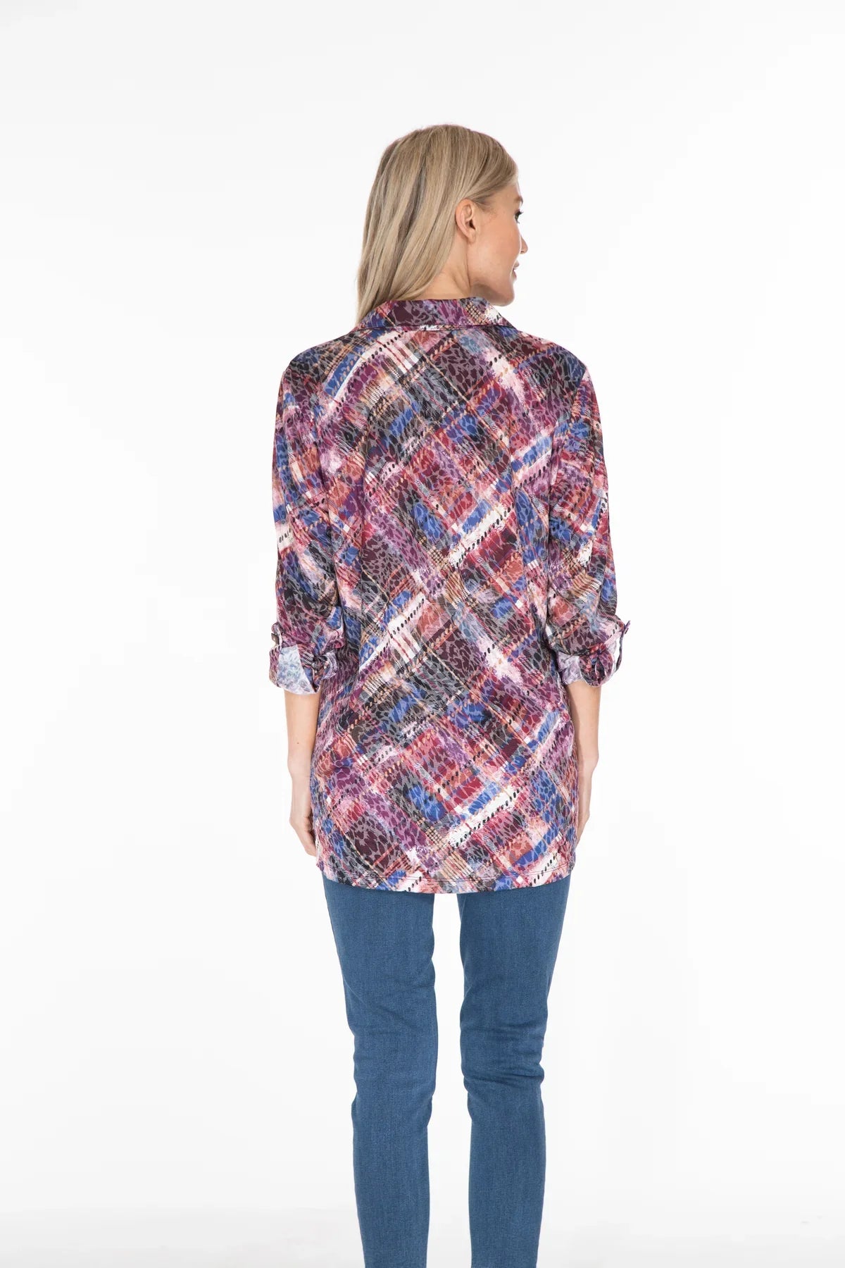 Plaid Knit Blouse