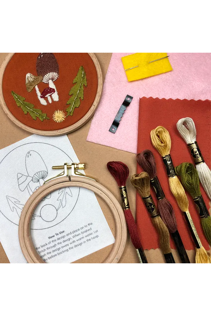 Mushroom Trio Embroidery Kit