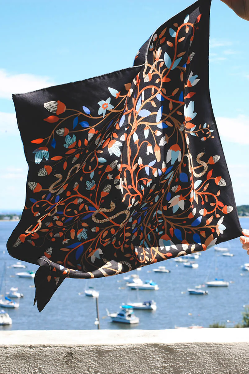 Double Sided Silk Scarf 25” x 25”