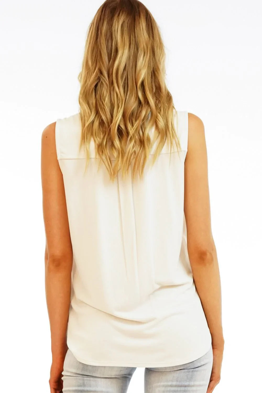 Pleated Sleeveless Top