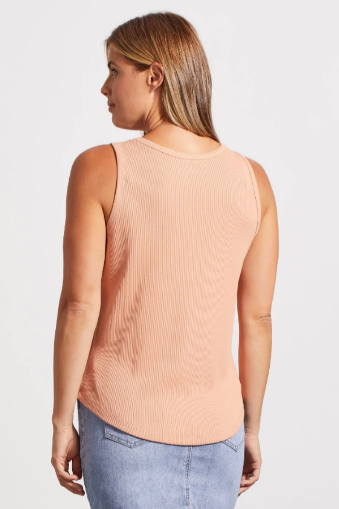 Solid Cotton Henley Tank Top