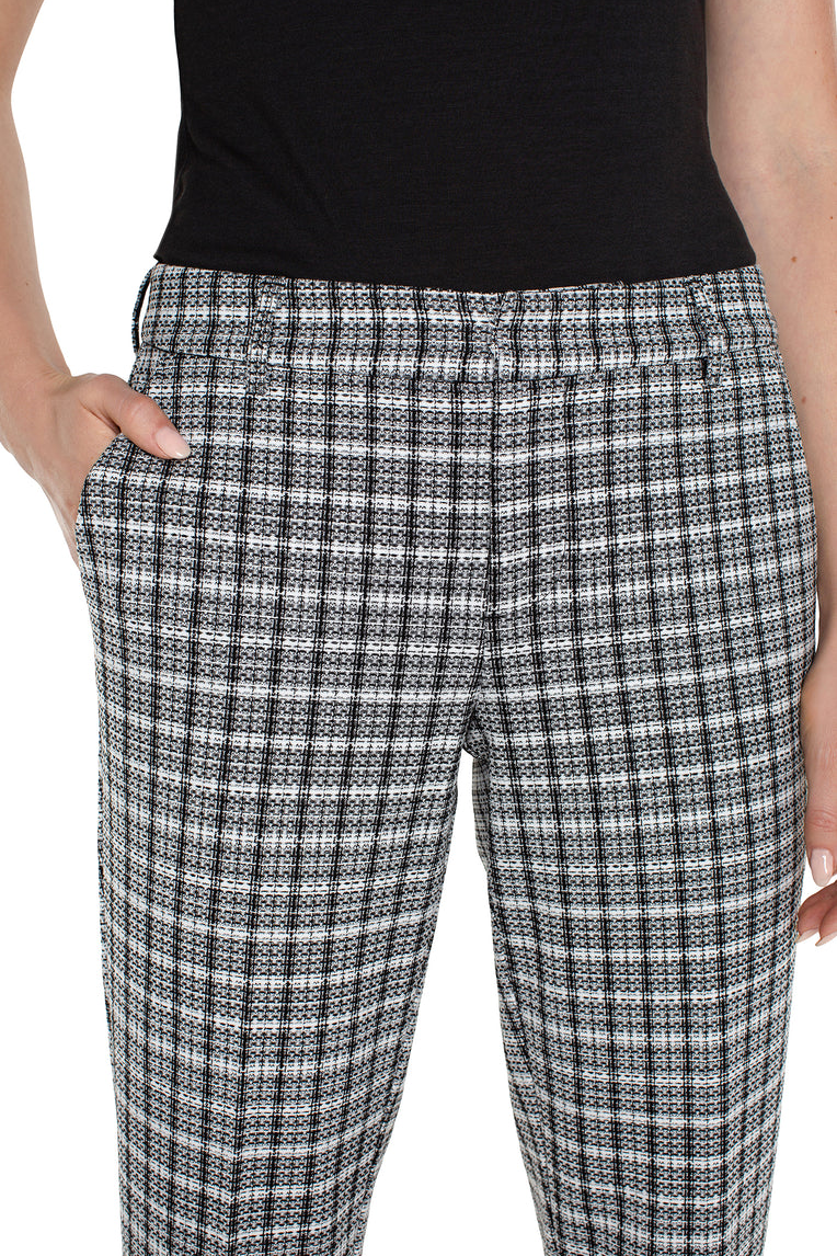 Kelsey Knit Trouser- Black and White Plaid