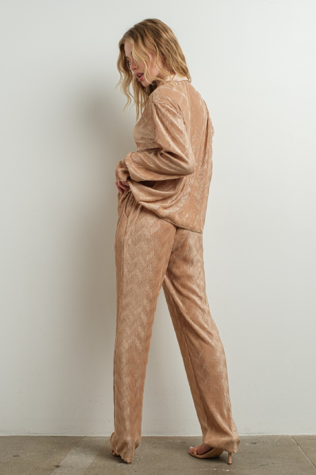 Satin Plisse Pant