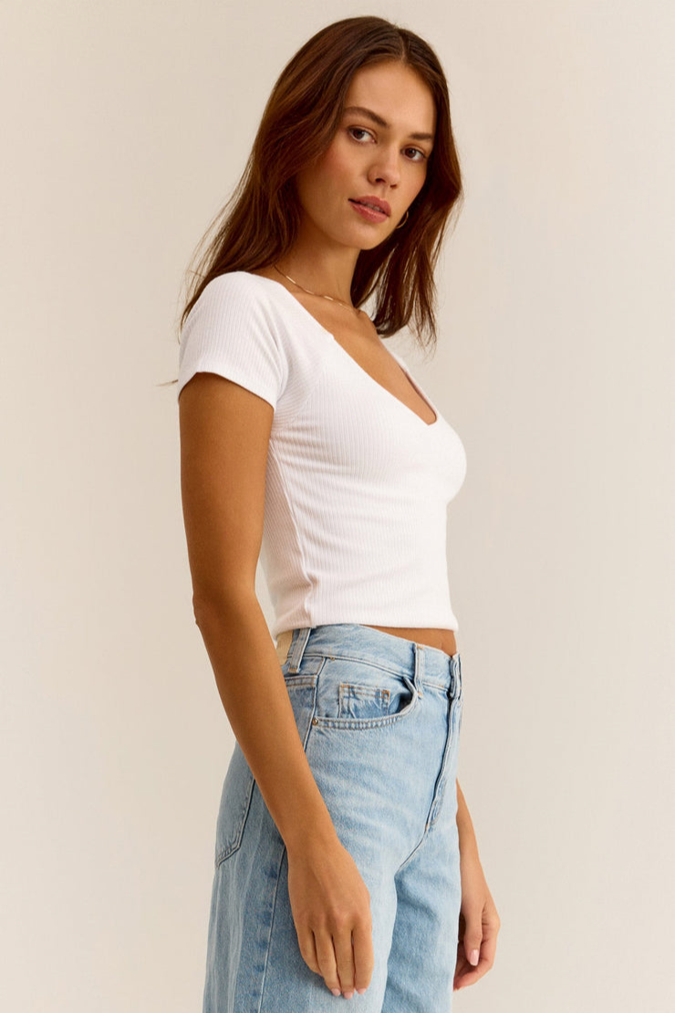 Kallen Rib Top- White
