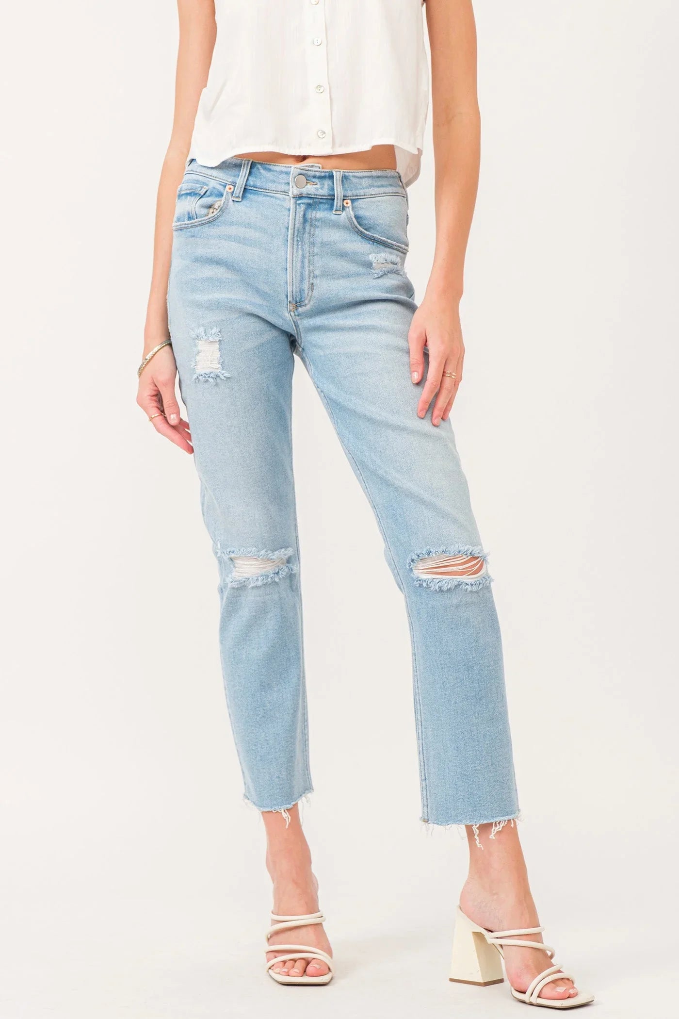 Jodi Super High Rise Cropped Straight Jeans