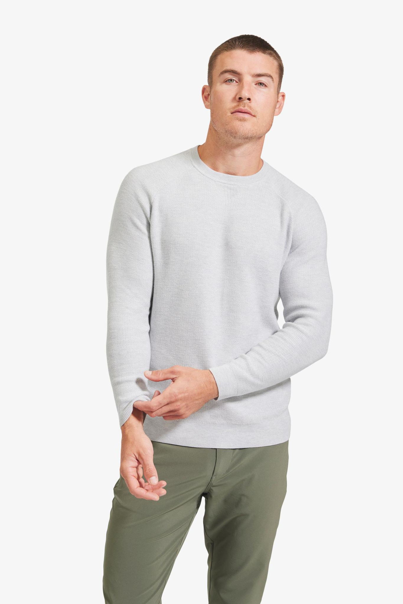 Cassady Sweater- Light Gray Solid