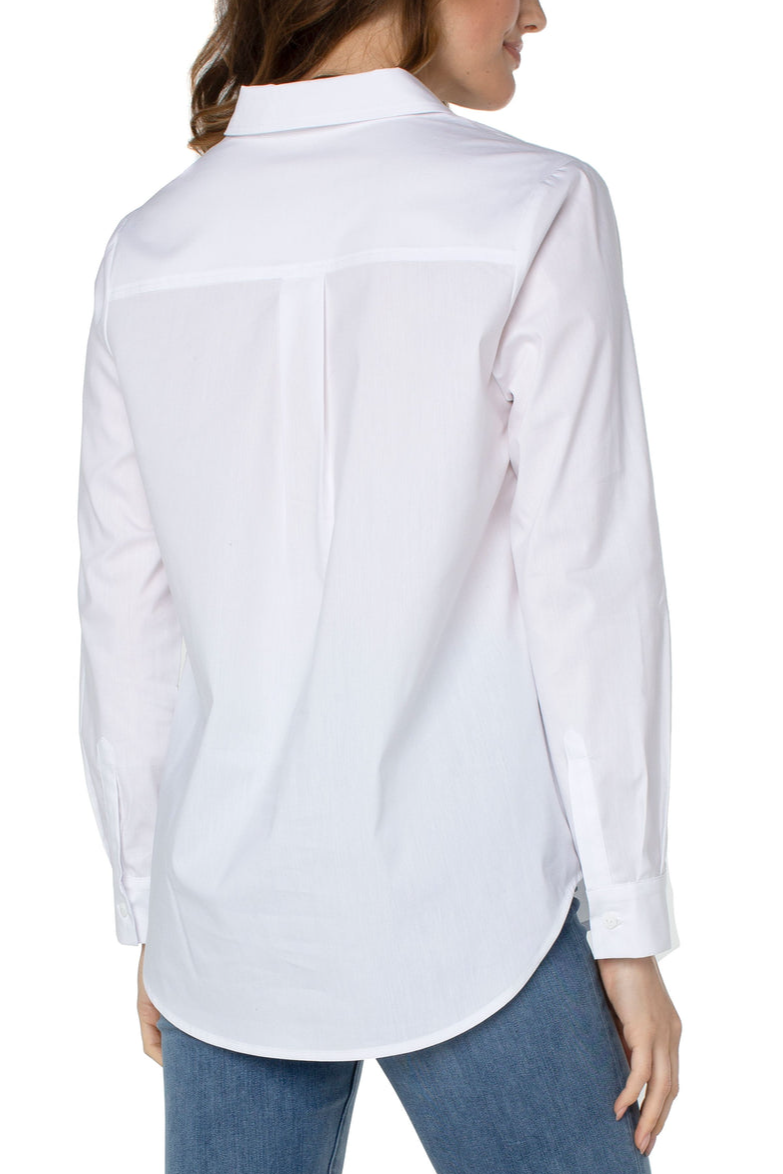 Hidden Placket Shirt With Pintucks