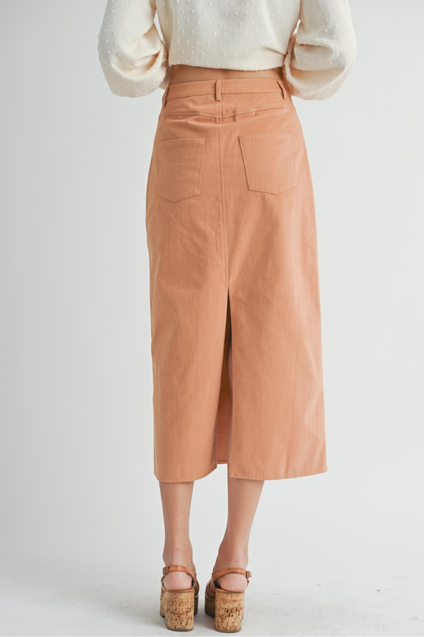 TWILL MIDI SKIRT