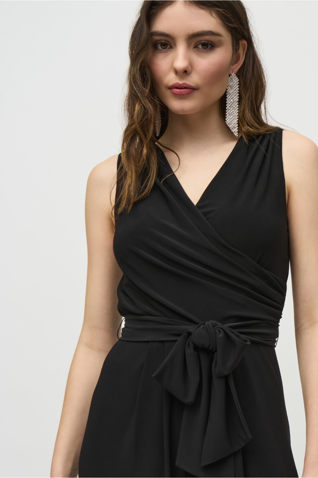 Silky Knit Sleeveless Wide-Leg Jumpsuit