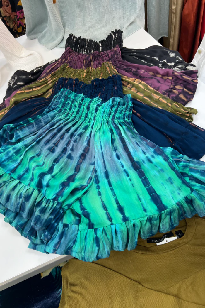 Lani Lau Ruffle Tie Dye Shorts