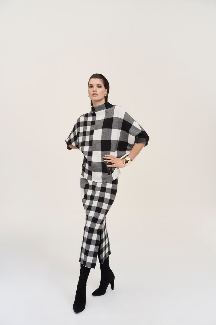 Plaid Jacquard Knit Sweater