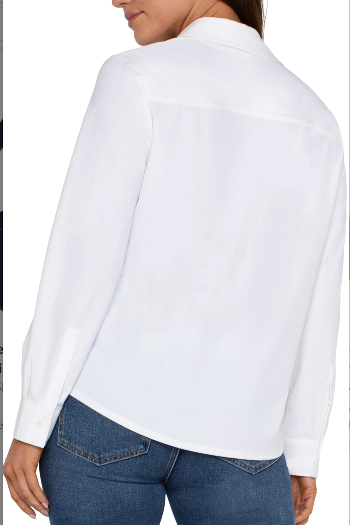 Long Sleeve Button Up- White