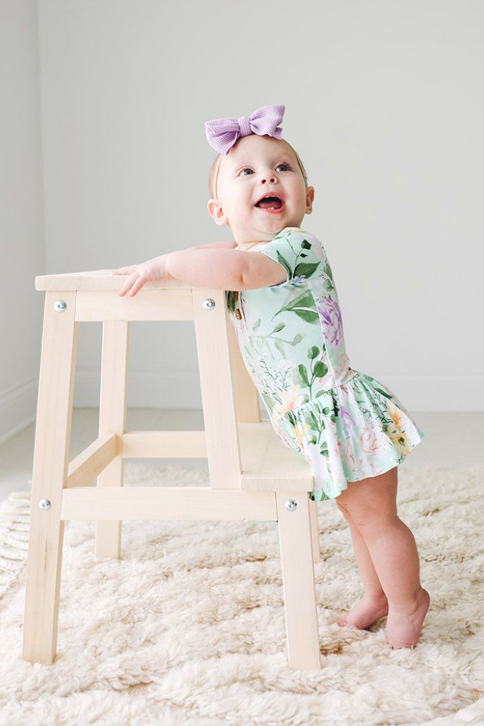 Erin Short Sleeve Henley Twirl Skirt Bodysuit