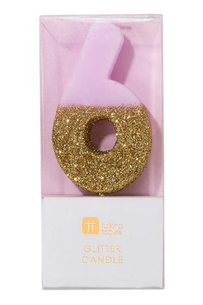 Pink/Gold Number Candles