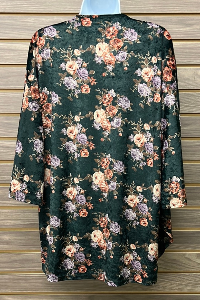 Flare Sleeve Floral Cardigan