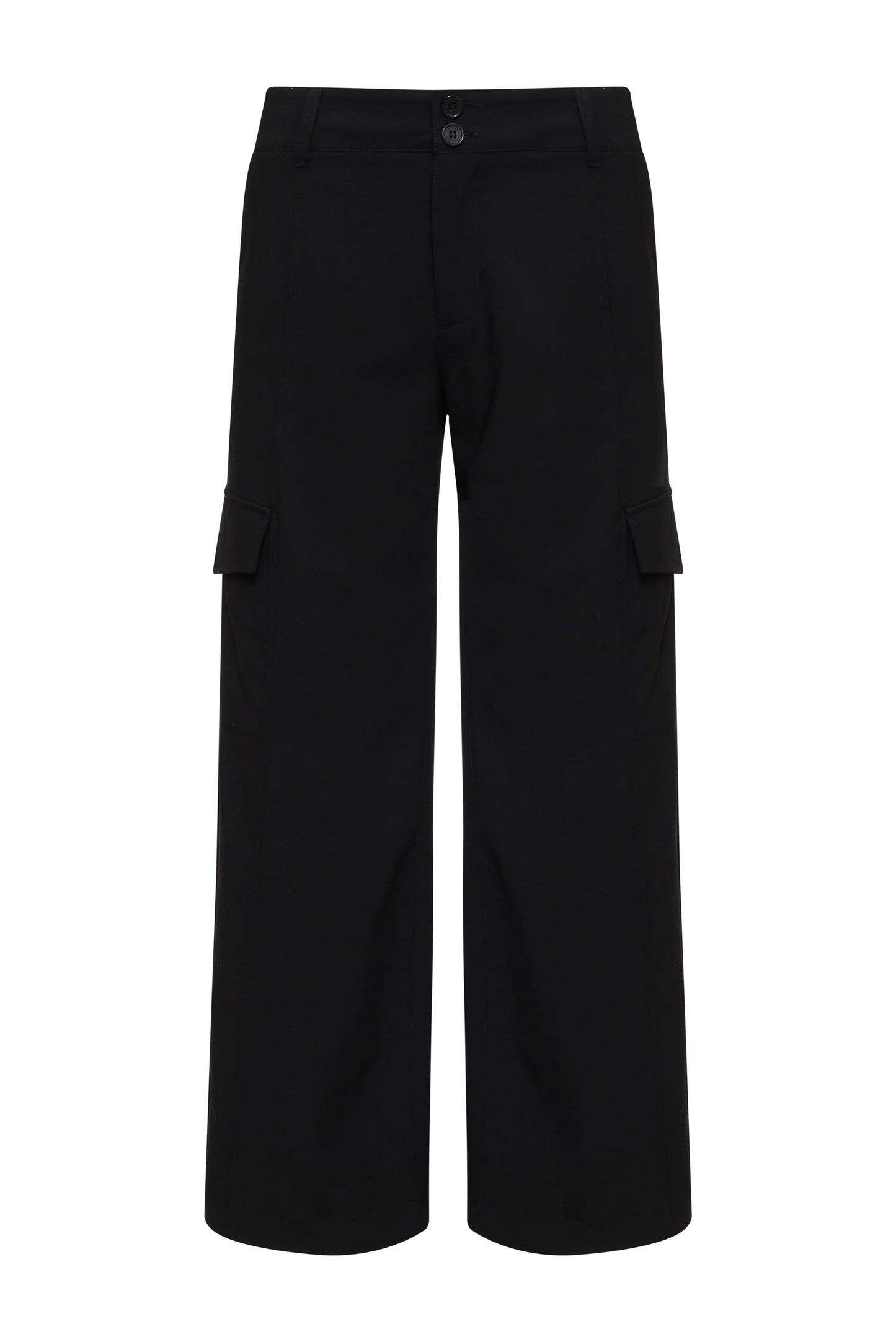 Rebel Wide Leg Standard Rise Crop Pant - Black