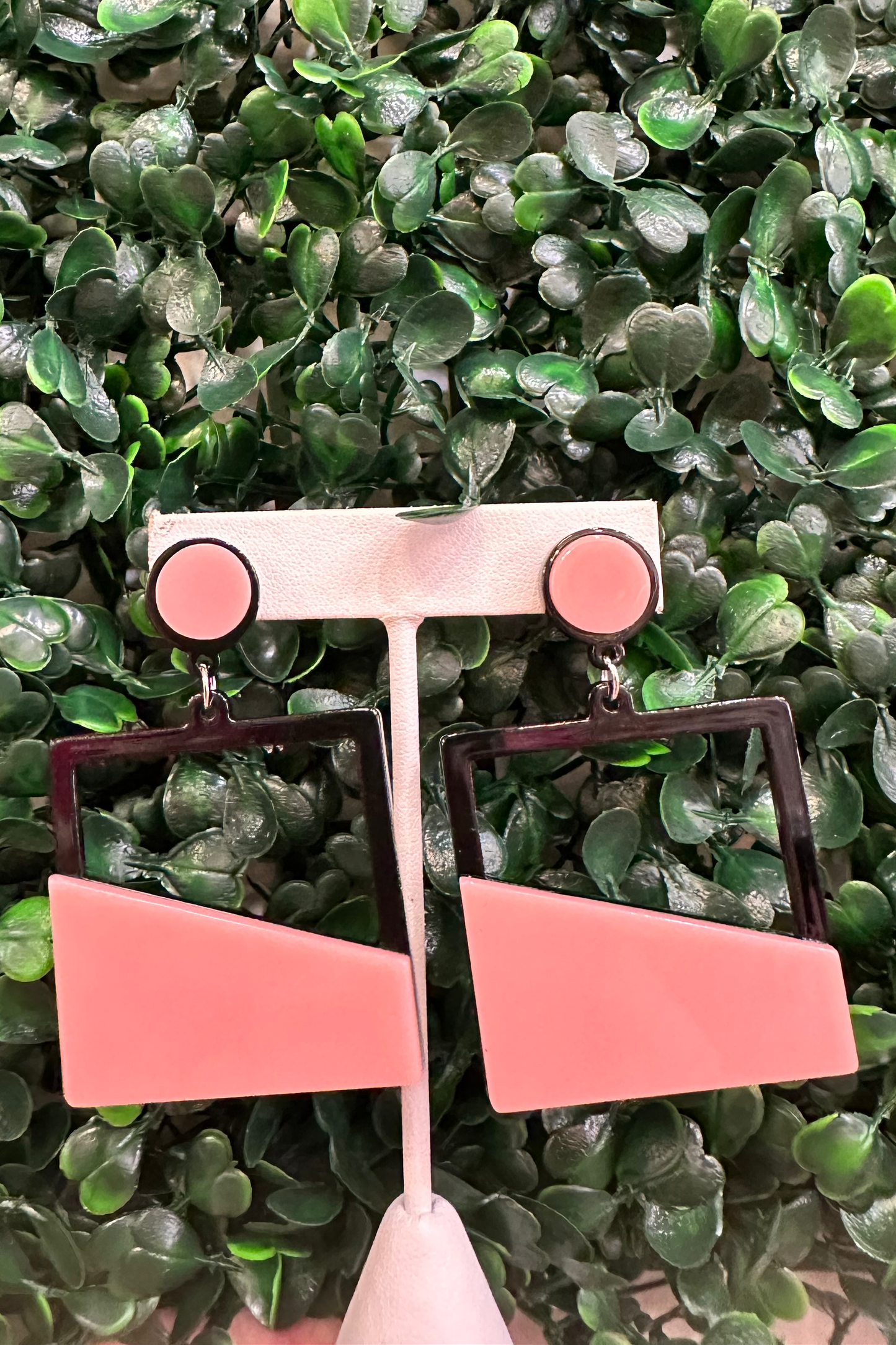 Sassy Pink Square Earring