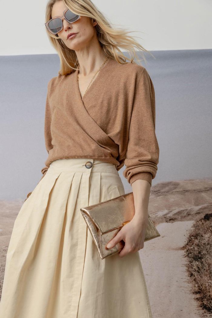Long Sleeve Surplice Sweater